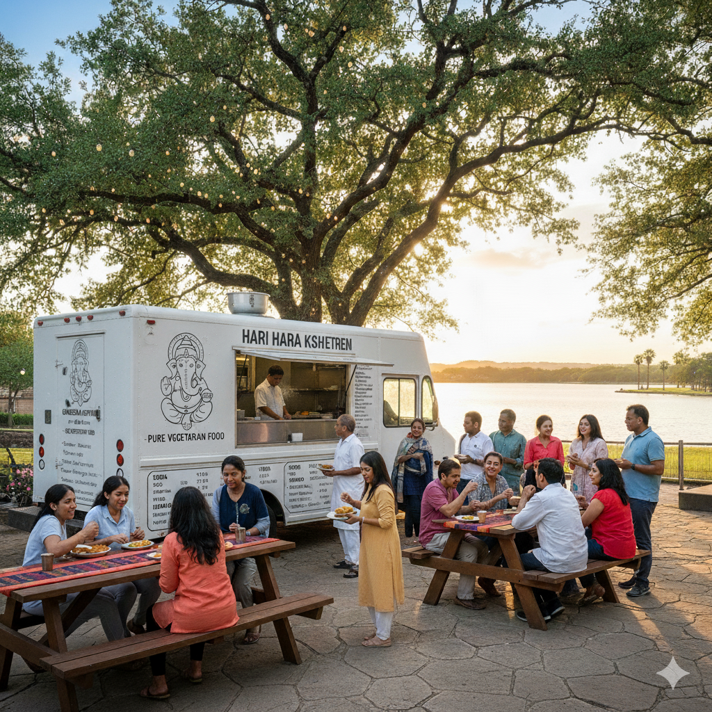 Temple cafeteria in Dallas Texas – Pure vegetarian food truck at Hari Hara Kshethram Canteen